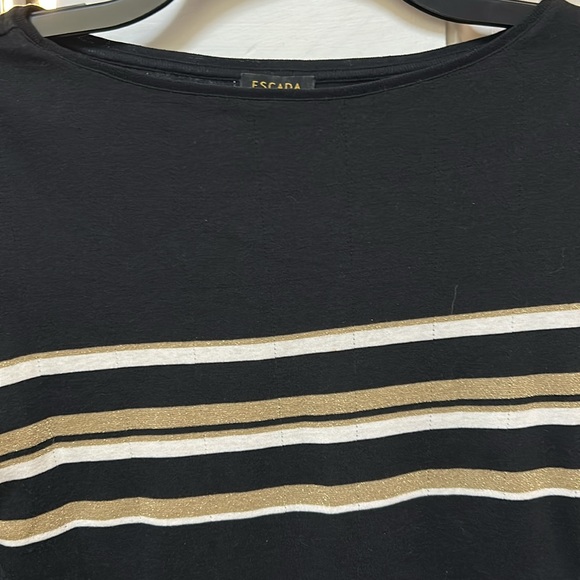Escada Black and Gold Glittery Striped  Sweater Top - Picture 8 of 12